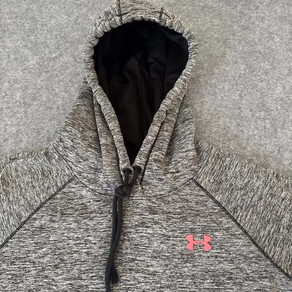 Under Armour Storm Fleece Twist Hoodie Womens Small 1280690 Gray/Pink Cold Gear